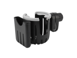 Portavasos 2 En 1 Para Carrito De Compras Con Soporte Multifuncional Universal Para Teléfono Celular, Negro Y Gris.