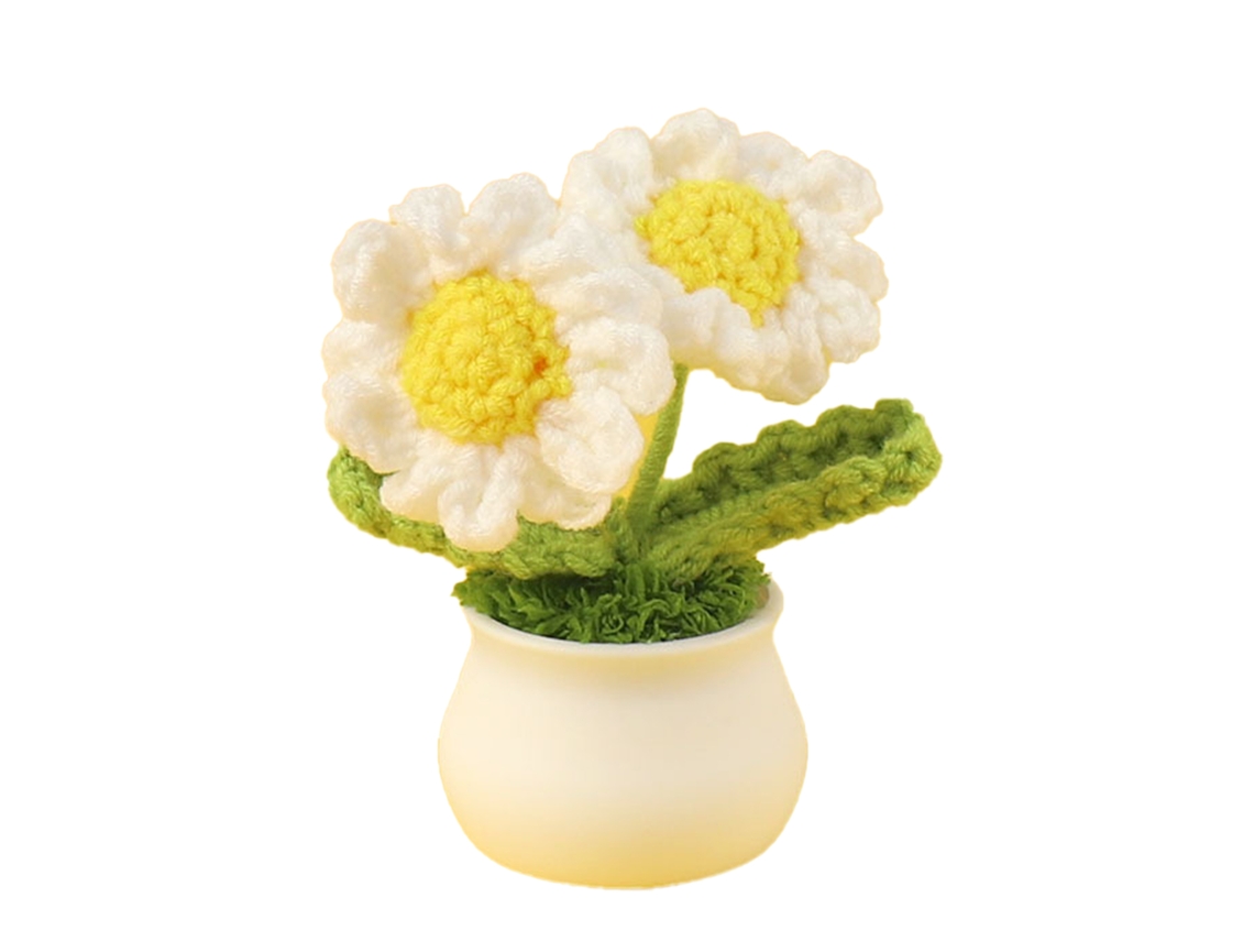 Decoración Del Hogar Con Flores De Crochet, Flores Hechas A Mano Con Versatilidad Para Regalar En Cumpleaños, Flores Artificiales Con Diseño De Giraso