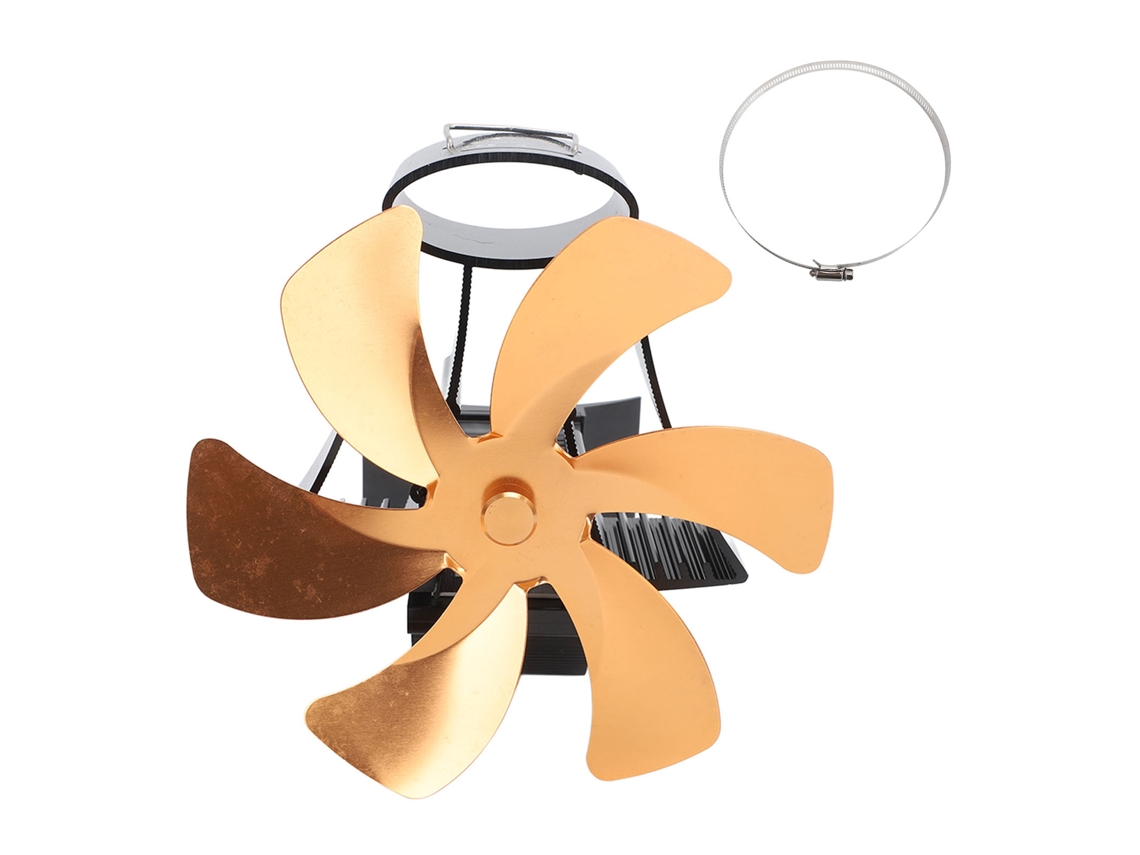 Ventilador Térmico Para Chimenea Con Soporte Magnético Para Estufas De Leña - Plateado