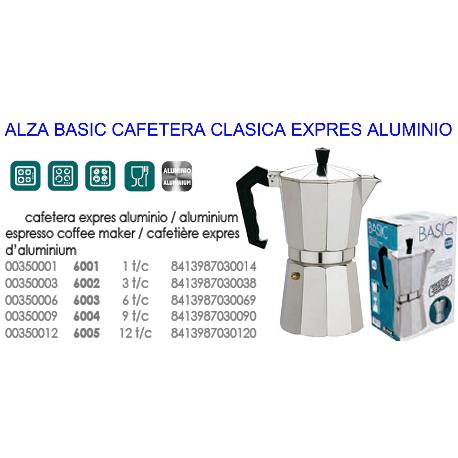Alza basic cafetera clasica expres aluminio 12 tazas 6005