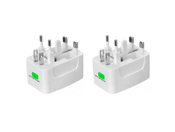 2pcs Adaptador De Corriente Universal Abs 1300w Cargador Convertidor Viaje 100‑240v