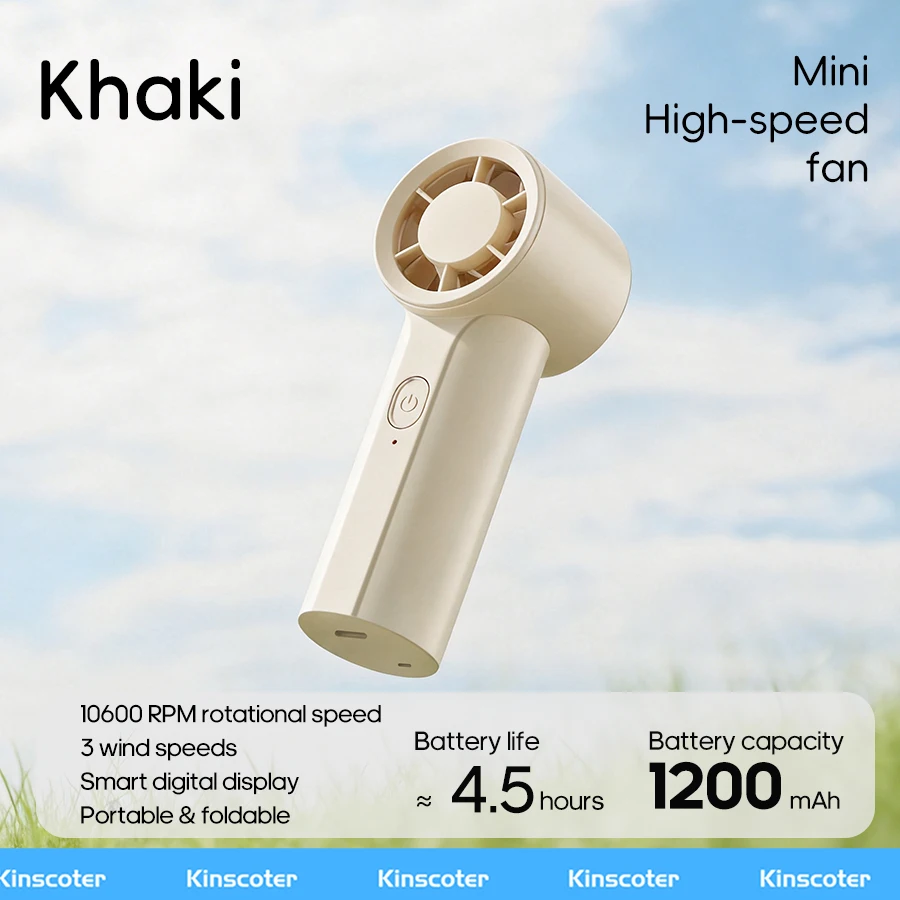 Ventilador portátil recargable, 1200 mAh, 3 velocidades MDUG