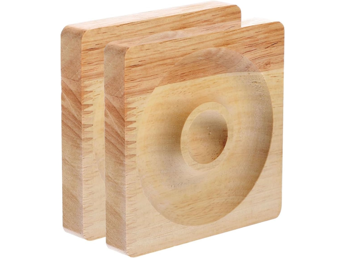 Bandeja Expositora Madera Natural 2 Piezas Plana Elegante Organizador Pulseras Joyas Escaparates Tiendas Base
