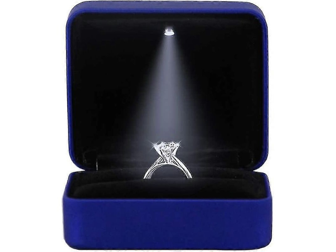 Caja Para Anillos Con Luz Led Para Regalos De Compromiso, Boda Y Joyería.