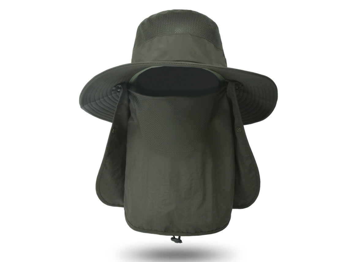 Sombrero de sol con solapa desmontable, ala ancha, protección solar.