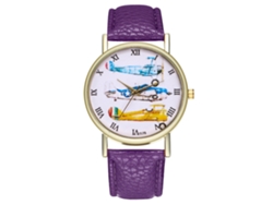Reloj De Pulsera Analógico De Cuarzo De Moda Para Hombre/mujer Con Correa De Cuero Rosa Zhoulianfa