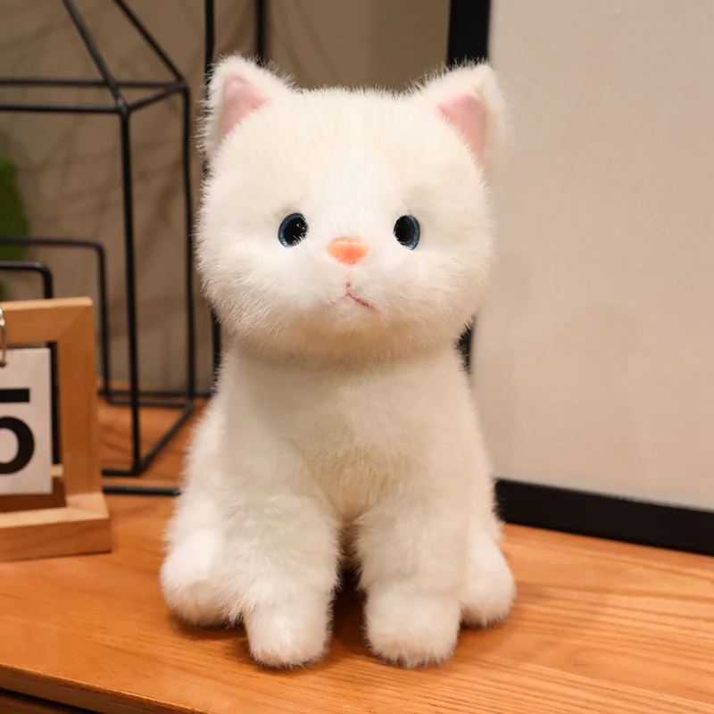 (blanco, 22 Cm) Lindo Peluche Realista De Anime De Dibujos Animados Para Niños - Gatito