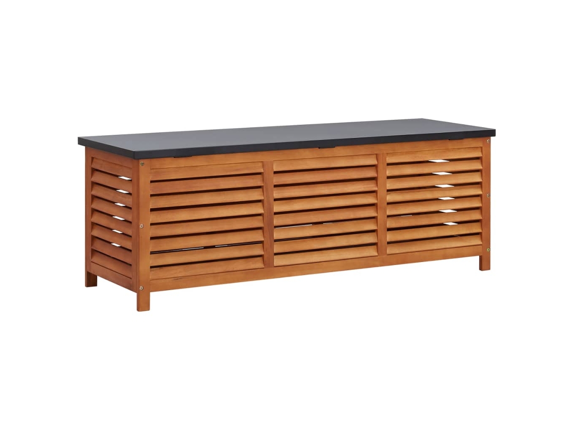 Caja de almacenamiento para jardín de madera maciza de eucalipto de 150 x 50 x 55 cm, DKD HOME DECOR