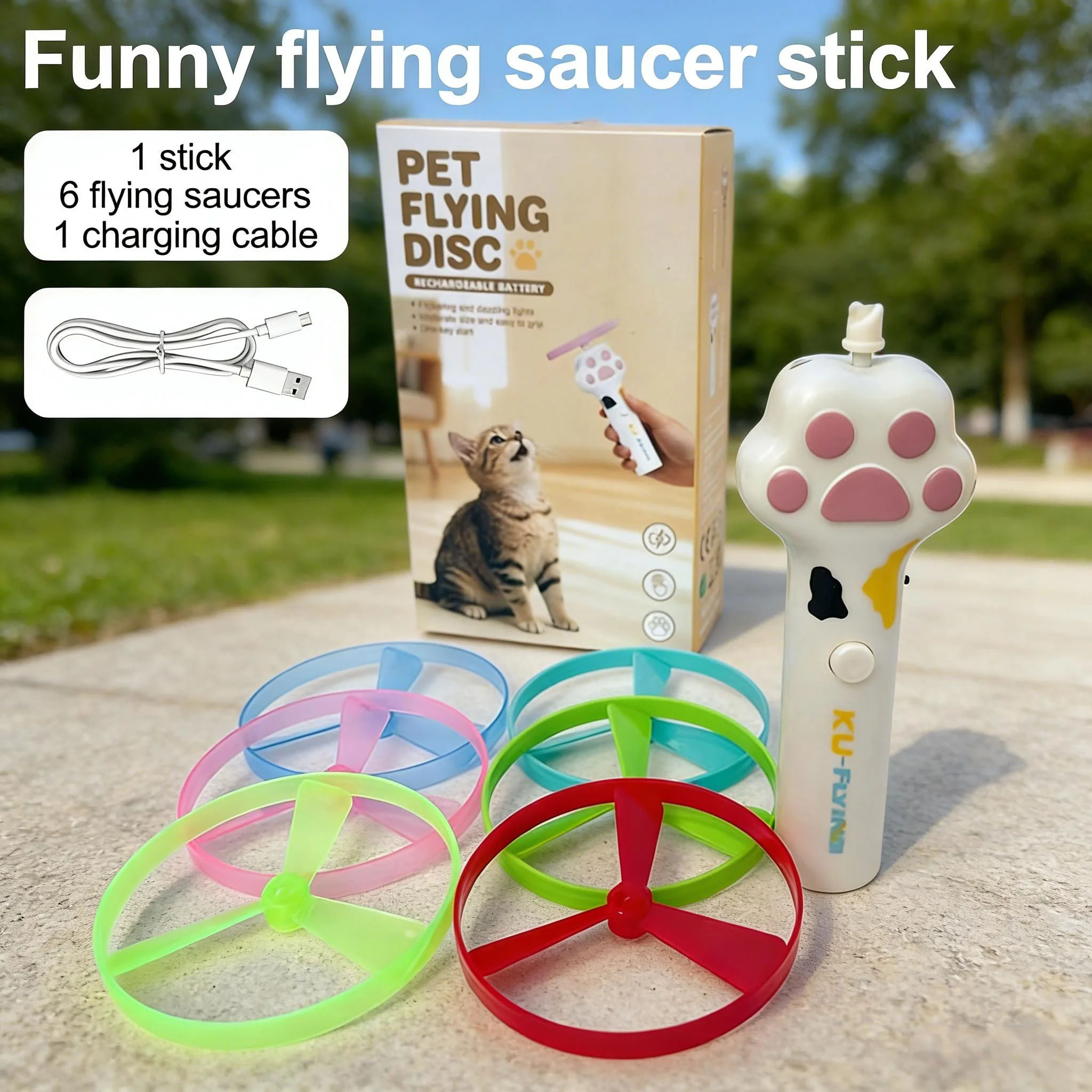 (blanco) Frisbee Eléctrico Para Mascotas, Juguete Interactivo Inteligente Para Gatos.