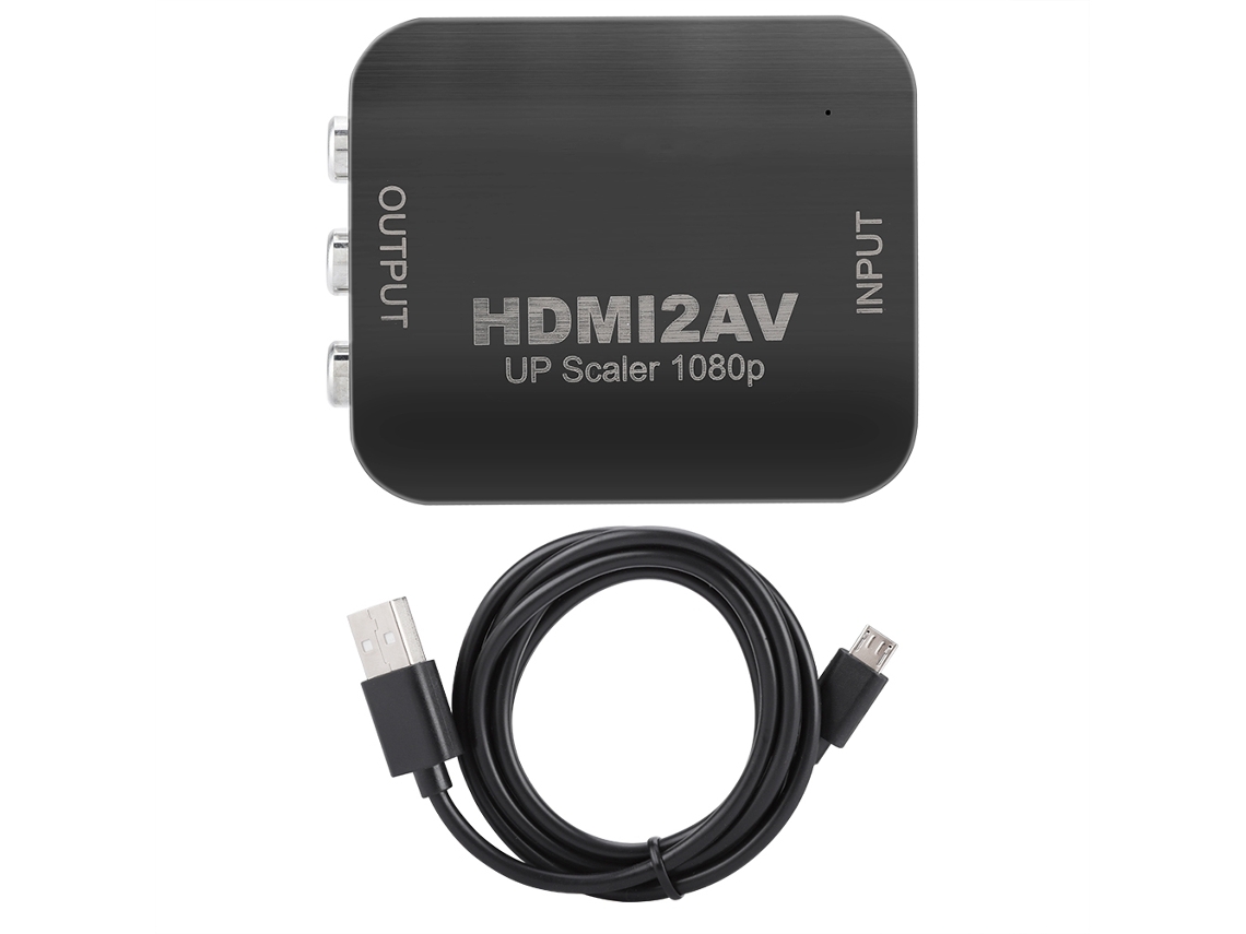 Adaptador Conversor Hdmi Para Av Acasis Transmissão Hd 1080p Compatível Com Tv Antiga