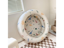 Piscina Inflable Retro De 88 Cm, Diseño Dinosaurio Beige, Material Reforzado, Para Bebés Y Familia.