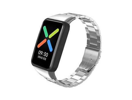Correa De Reloj Inteligente Para Reloj Oppo, Banda De Reloj De Tres Cuentas De Acero Inoxidable Nfc Gratuita, Color Plateado VENISYMLIS