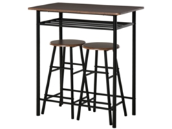 Conjunto De Mesa Y Sillas De Bar (3 Piezas), Mesa Y Sillas De Cocina (con Estante De Almacenamiento).