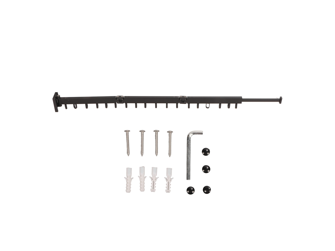 Tendedero de aluminio retráctil, de montaje en pared y sin necesidad de taladrar, para secar la ropa en interiores o balcones, plegable en 3 partes.