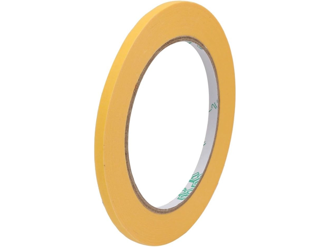 Cinta Multiusos De Papel Crepé Amarilla 5 Mm Ancho Y 50 Metros Largo