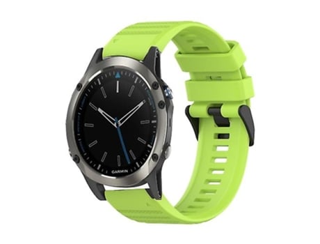 Correa para Garmin Quatix 5 Zafiro 22 mm Correa de Reloj de Silicona con Textura Horizontal con Herramienta de extracción Verde Lima VENISYMLIS