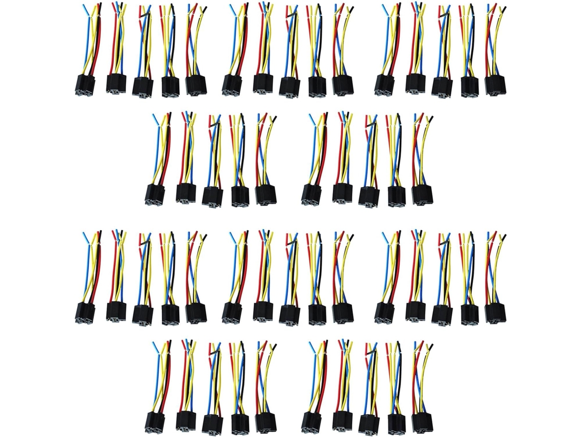 50 Piezas De Conector De Relé De Cable De 5 Pines, Zócalo, Dc 12v Para Automóvil