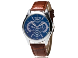 Reloj De Pulsera De Aleación Para Estudiantes Con Dial Redondo Analógico De Cuarzo Moda Café