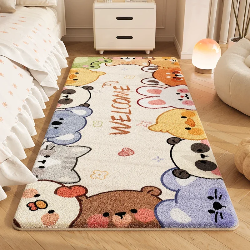 (estilo 2 100x200cm) Linda Alfombra De Dibujos Animados, Suave Y Cómoda, Alfombra De Felpa De Color Crema.