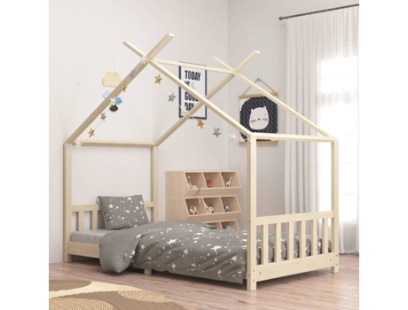 Estructura de cama infantil VIDAXL Marrón Madera (206x98x155 cm)