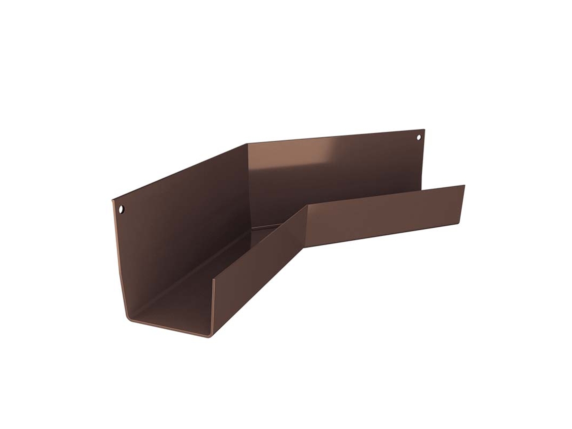 Esquinero de aluminio Renoplast® Rk65, ángulo interno de 135°, color marrón, para canaletas de lluvia y drenaje de techos