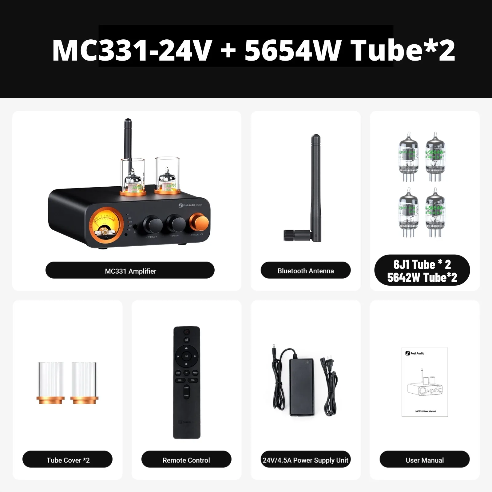 Amplificador Valvulado Estéreo Bluetooth de 2.0 Canais MDUG