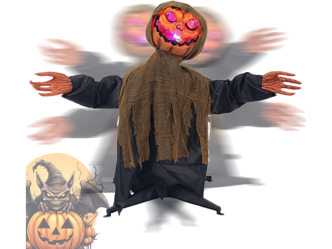 Adorno animatrónico de Halloween, adorno para árbol de Navidad, luz oscilante con sonido para Jard Gokoco