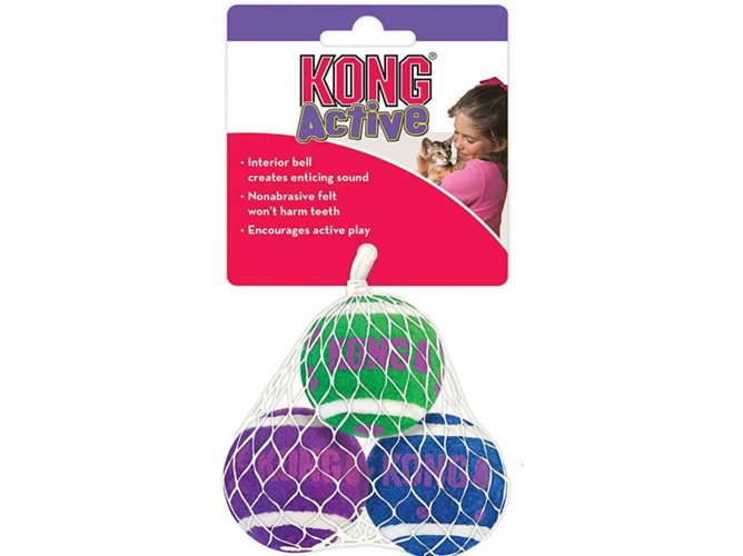 Pelota para Gatos para Gato KONG Tennis Ball con Guizos (3 cm)