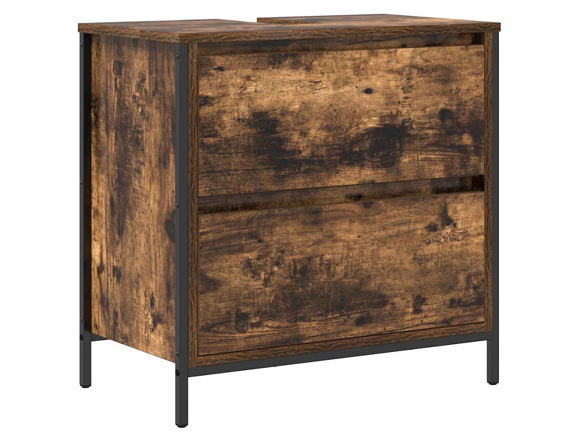 Maison Exclusive - Mueble De Baño Con Lavabo Y Cajones Roble Ahumado 60x34,5x60 Cm