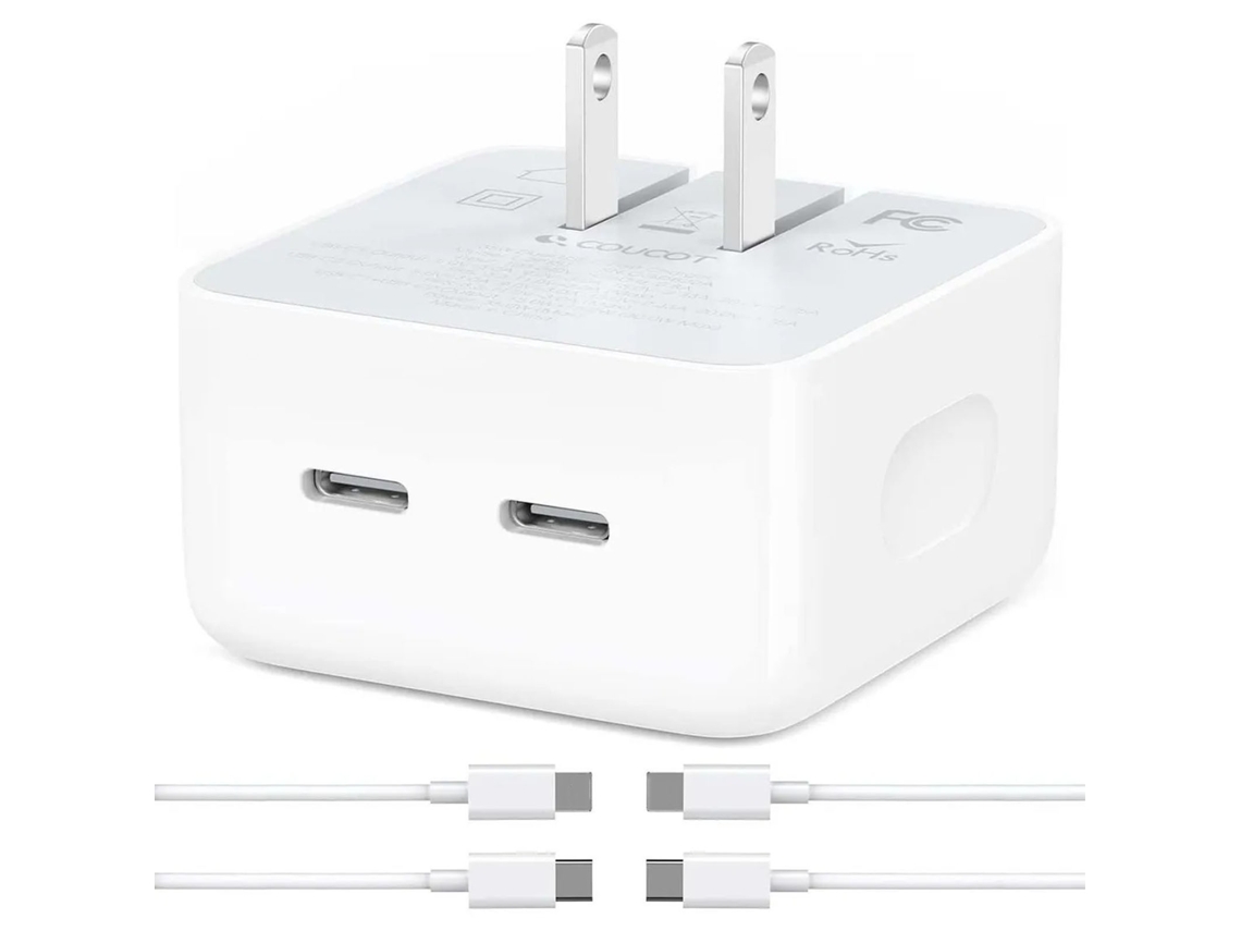 Adaptador De Energia Pd 35w Cabeça De Carregamento Rápido Dual Pd Para Iphone 14