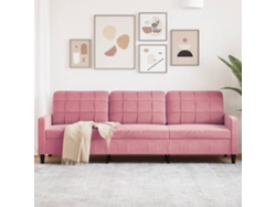 Sofá De 3 Plazas Terciopelo Rosa 210 Cm