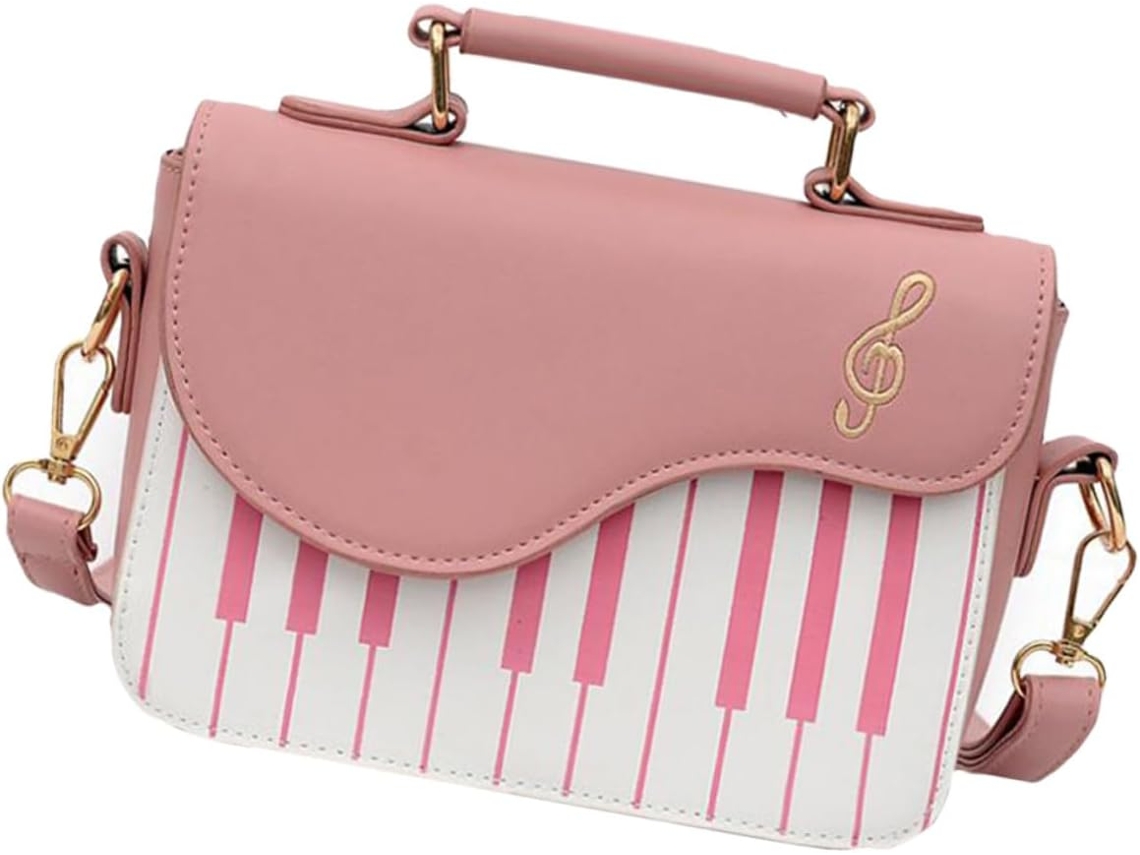 Bolso Bandolera Pequeño Cuadrado Bordado De Piel Sintética Rosa, Bolso De Hombro Para Niñas, Uso