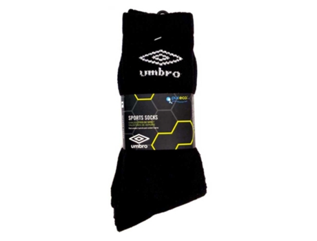 Calcetines para Hombre UMBRO Sports 3 Pares Negro para Fútbol (EU 43 - 47)