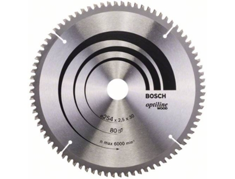 Disco de Sierra Circular BOSCH Optiline Madera 254x30x2.5 mm - 80