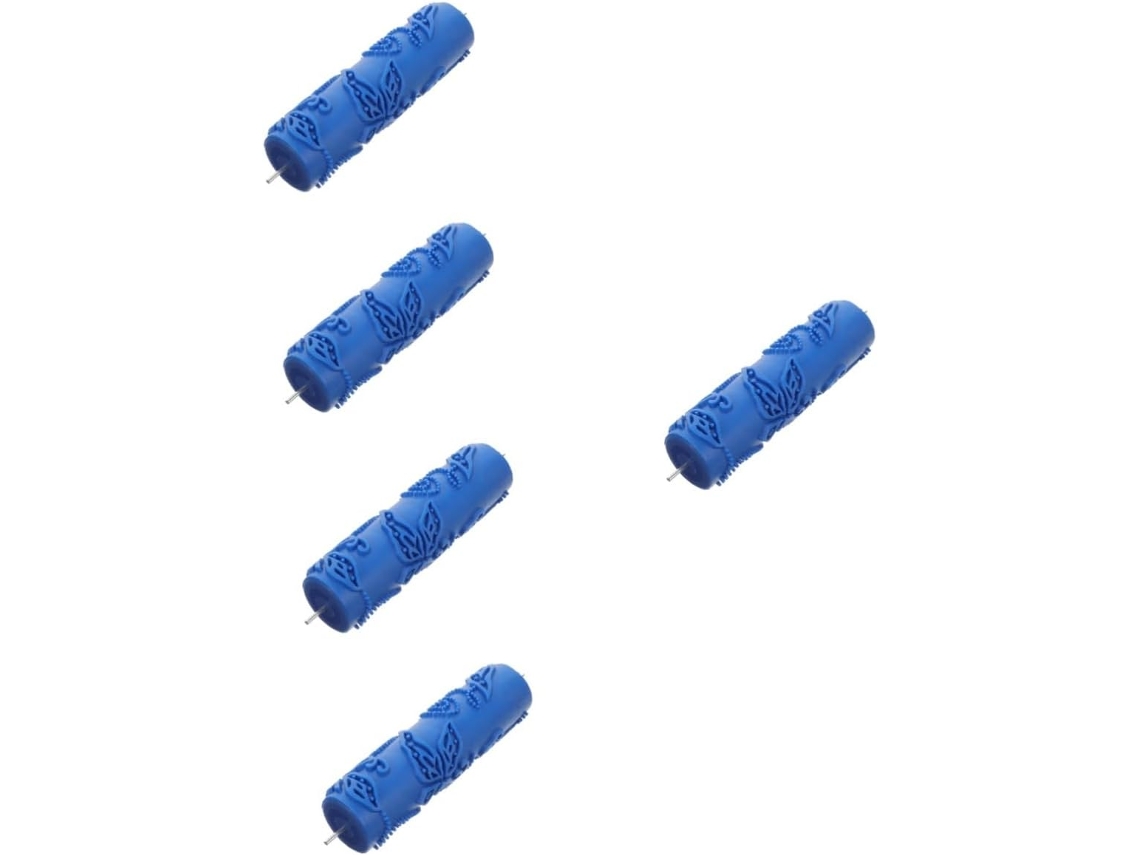 Juego de 5 rodillos de espuma pequeños para pintura decorativa, con estampado cilíndrico. SFUSHOS
