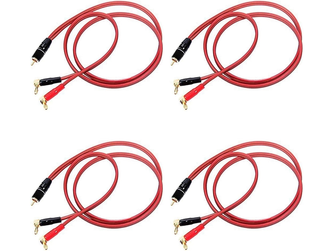 4 Cables Para Altavoces Con Conectores Banana A Conectores Banana Macho, 2 Unidades, Hifi Medio, 4n, Ofc, 2 M