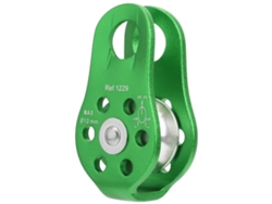 Polia lateral fixa pequena de alumínio Jinwei, 20 kN, para escalada ao ar livre e trabalhos em altura, verde.