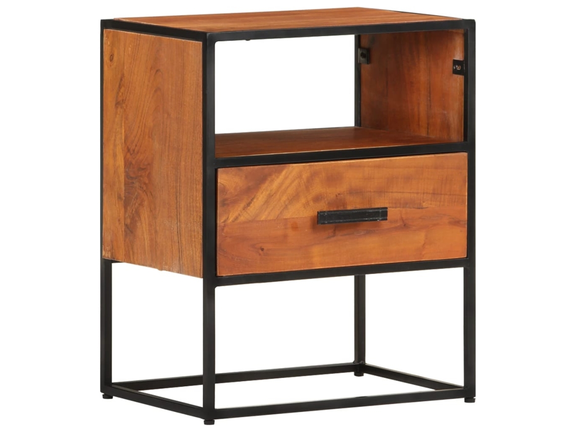 Mesita de Noche 40X30X50 Cm Madera de Acacia Maciza