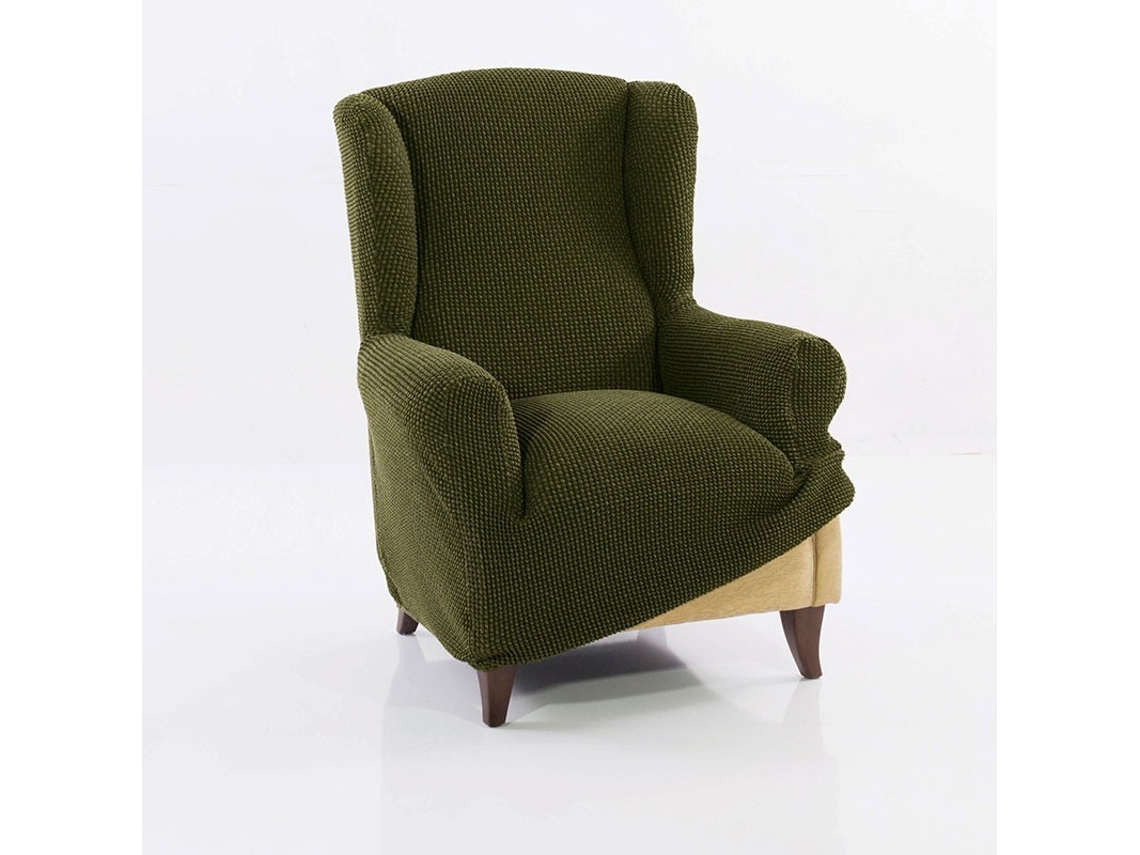 Maxifundas | Funda Sillon Orejero Super Elástica Relive | Color Cesped | Alta Elasticidad Y Tacto Suave | Hecho En España.