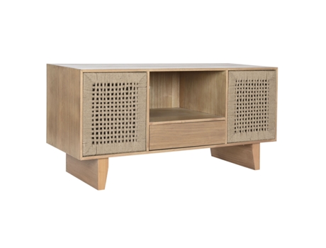 Mueble de TV HOME ESPRIT Beige Natural Yute Pino 120 x 40 x 55 cm