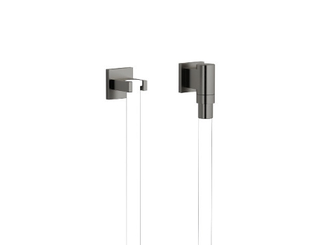 DORNBRACHT Performing WaterTube Kneipp codo de conexión a la pared con soporte para manguera, con roseta simple, 27822979, Color: Platino oscuro mate