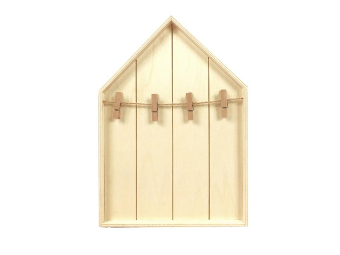 Estante Casa 19 x 28 cm con pinzas de madera