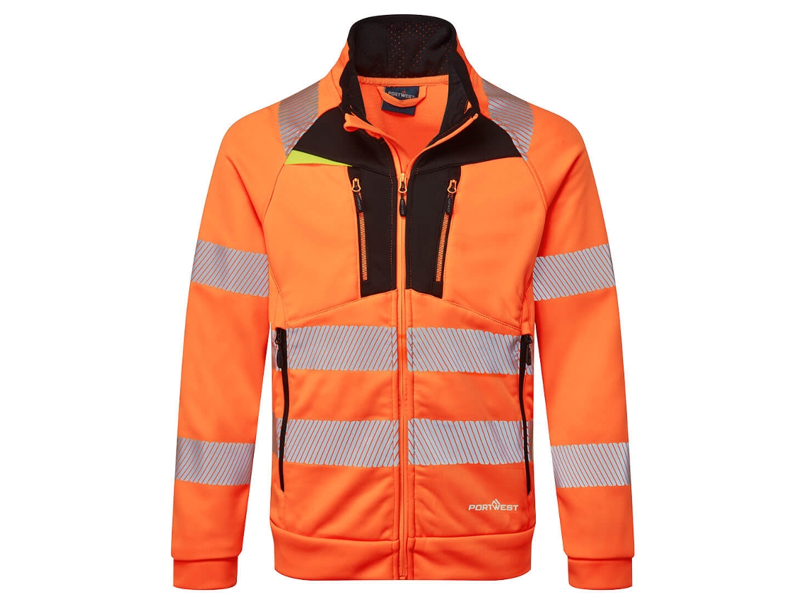Sudadera Con Cremallera Dx4 Hi-vis Funnel Neck Zipped Naranja Negro / Xl