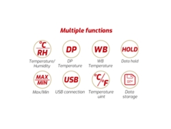 Medidor Digital Portátil De Temperatura Y Humedad Tasi Ta622b De Alta Precisión Con Retroiluminación Lcd Y Almacenamiento De Datos.