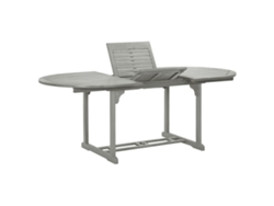 Mesa de Jardín LOVELY HOME Comedor Madera Maciza de Acacia Gris (200 x 100 x 75 cm)