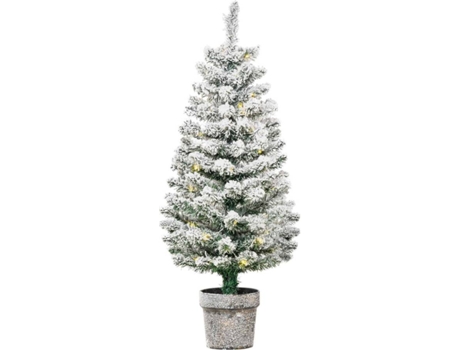 Homcom Pequeño Artificial 90 cm con luces led 116 ramas base desmontable y soporte metal decoración navideña para interior ø40x90 verde 830320 40x40x90