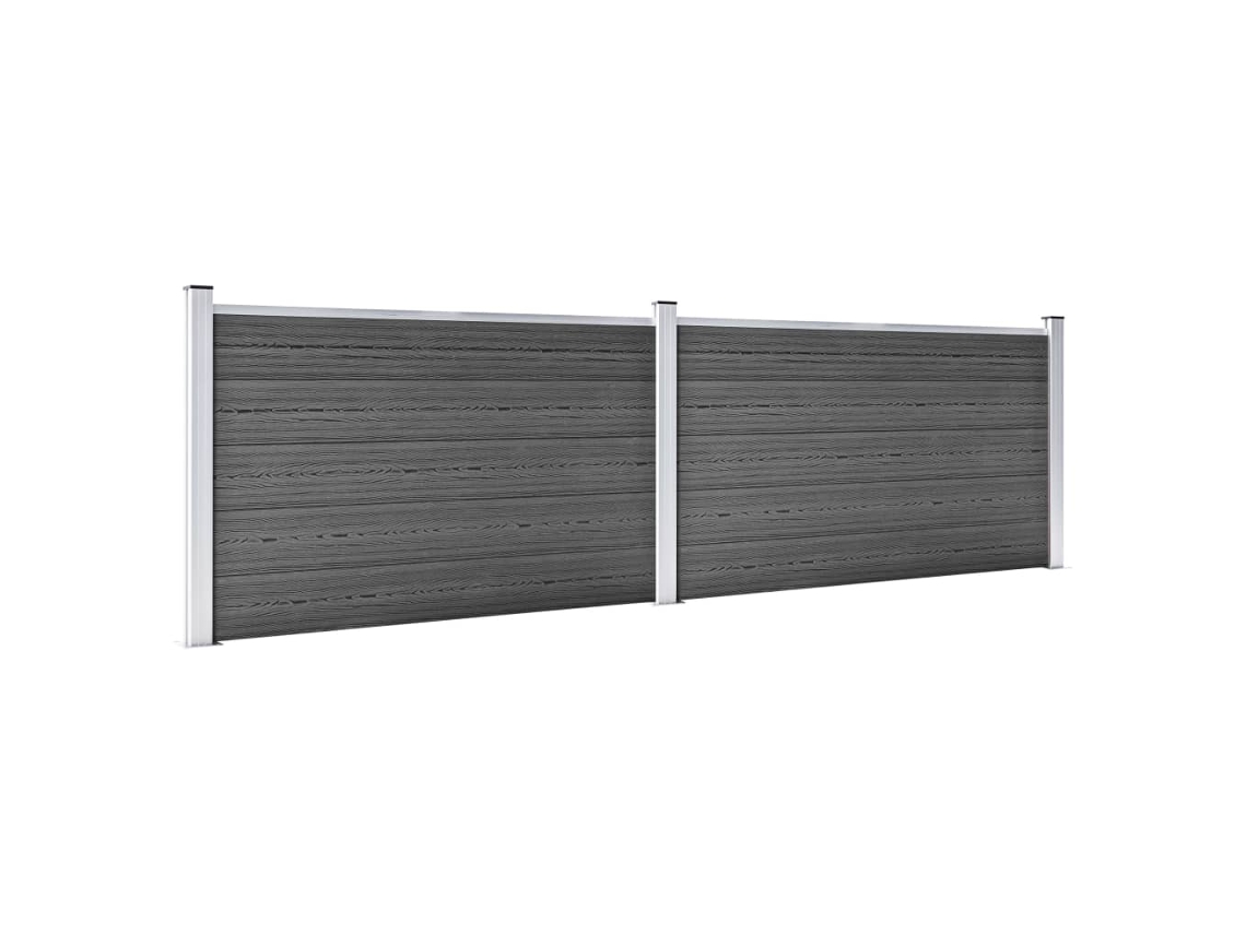 Paneles de valla WPC de 353 x 105 cm, color negro, WSD322958 Lovely Home
