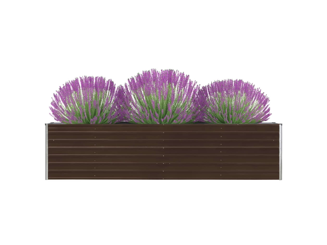 Macetero/Parterre Elevado para Jardín 320X40X77 cm Acero Galvanizado Marrón