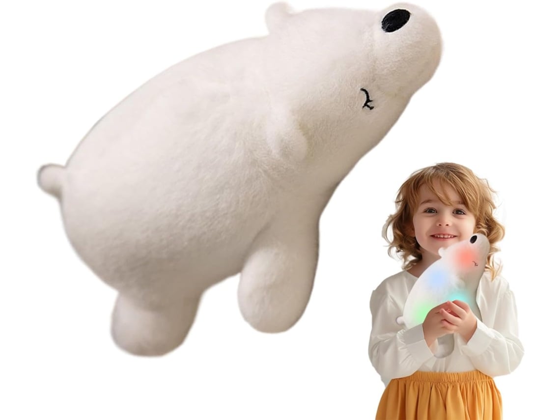 Oso Polar De Peluche, Oso Polar De Peluche, Oso Polar De Peluche Con Led Colorido, Almohada Decorati