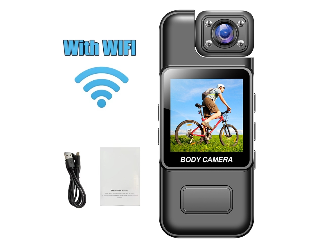 (versión Wifi - Solo Cámara) Cámara Ultra Hd 4k - Mini Grabadora De Mano Para Fuerzas Del Orden - Lente Giratoria De 180°